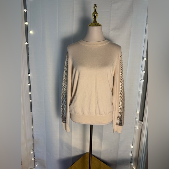 THML Cream Top with Gold Sequin Accents Medium - Picture 8 of 8